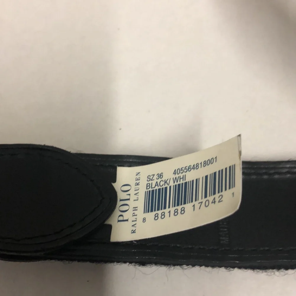 Polo Ralph Lauren Varsity Needlepoint Bulldog Black Belt Size 36 